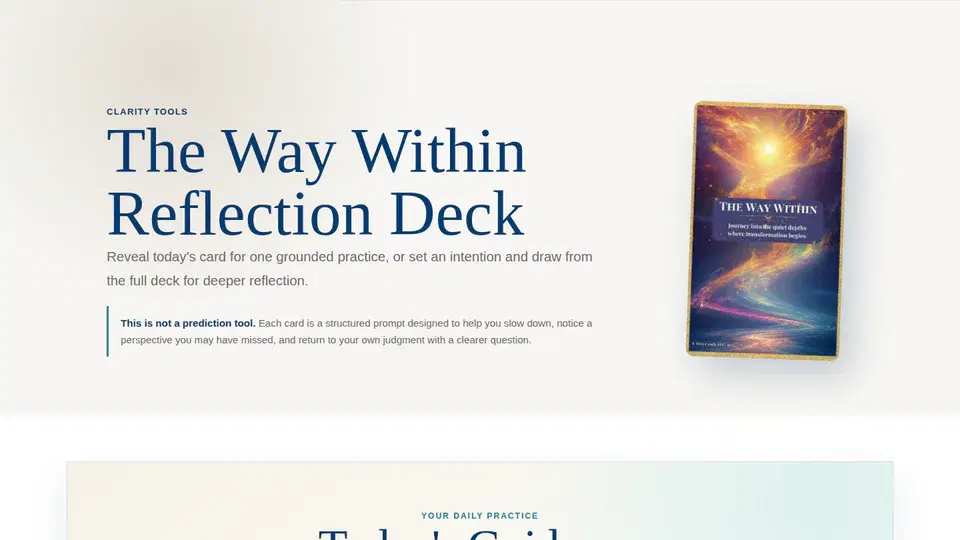 The Way Within reflection deck experience